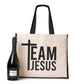 Team Jesus Tote Bag Church Religion Gift Ladies Canvas Shopper