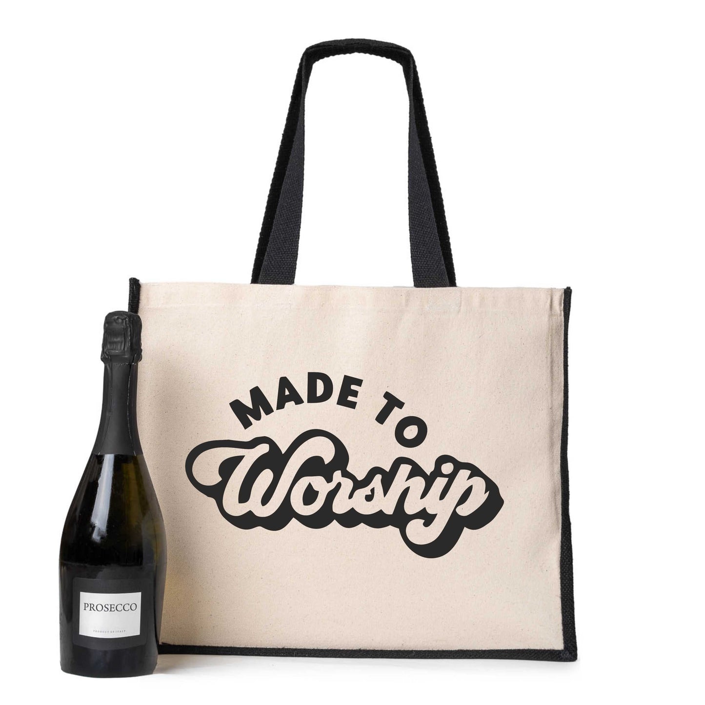 Made To Worship Tote Bag Church Religion Gift Ladies Canvas Shopper