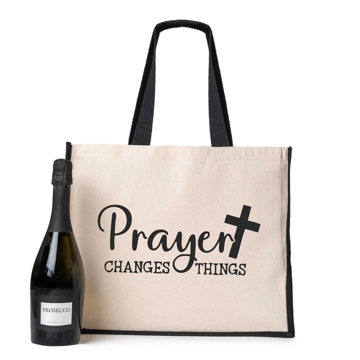 Prayer Changes Things Tote Bag Church Religion Gift Ladies Canvas Shopper