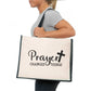 Prayer Changes Things Tote Bag Church Religion Gift Ladies Canvas Shopper