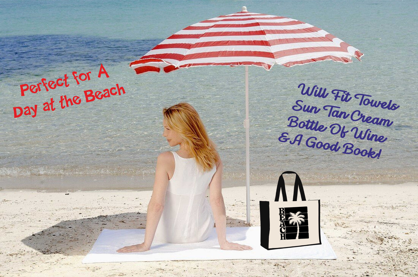 Beach Tote Bag Perfect For Holiday Travel Bag Ladies Canvas Shopper