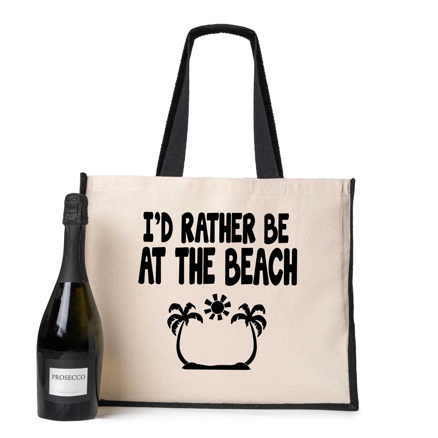 I'd Rather Be On The Beach Tote Bag Holiday Birthday Gift Ladies Canvas Shopper