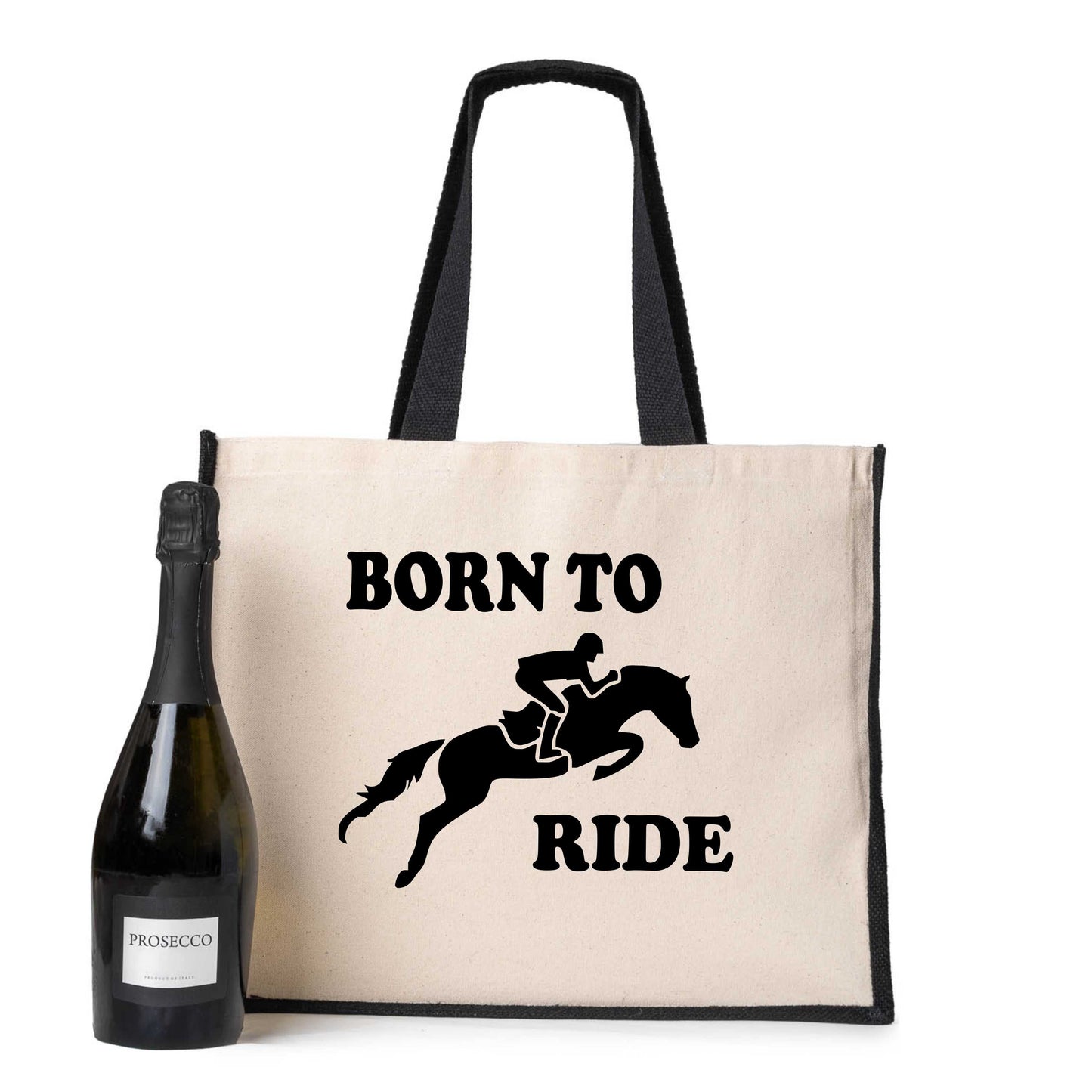 Born To Ride Tote Bag Horse Lovers Gift Ladies Canvas Shopper