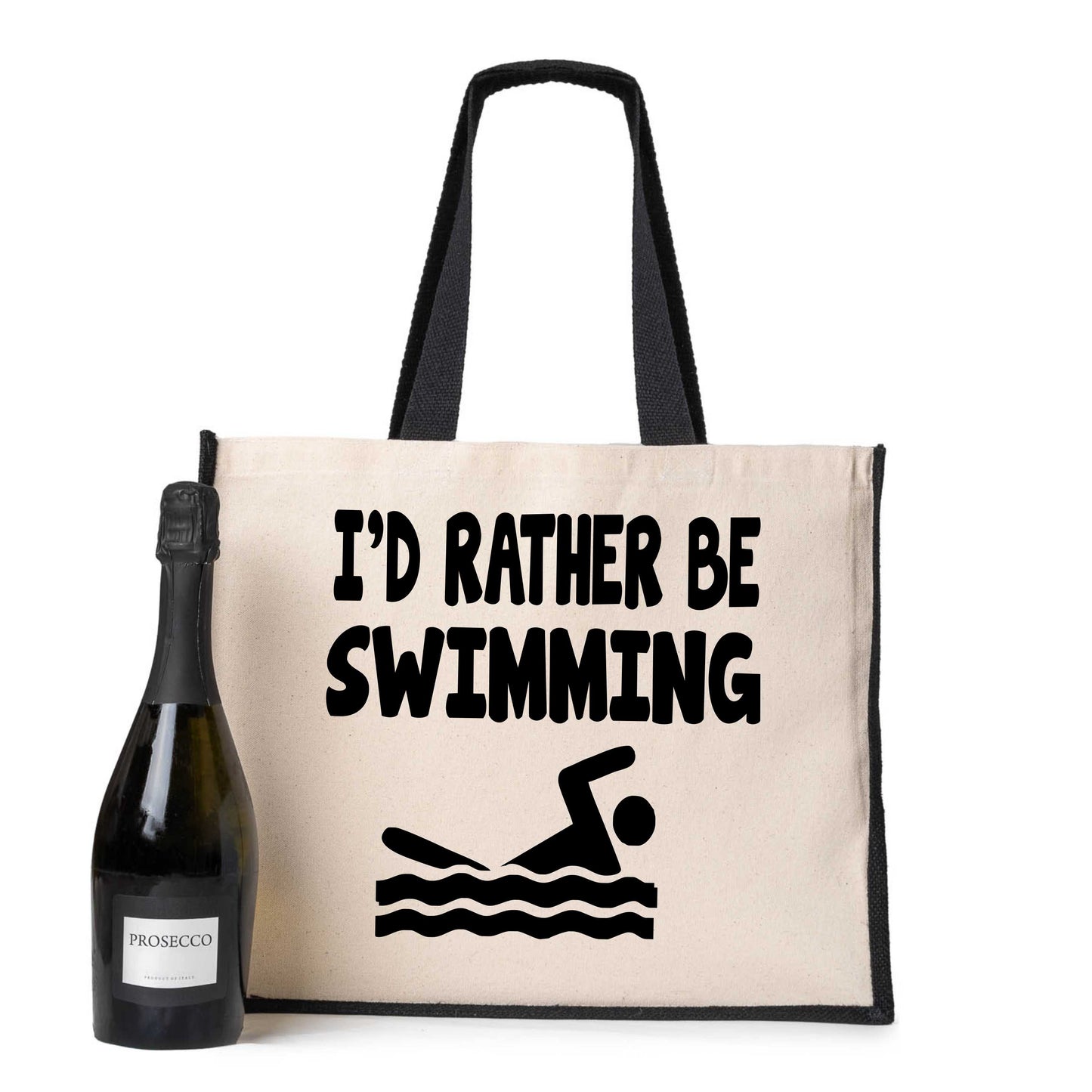 I'd Rather Be Swimming Tote Bag Birthday Gift Ladies Canvas Shopper
