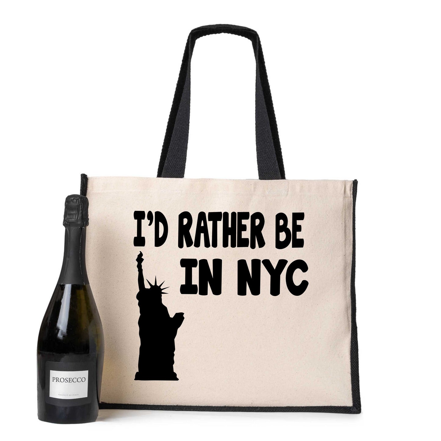 I'd Rather Be In New York Tote Bag Holiday Birthday Gift Ladies Canvas Shopper