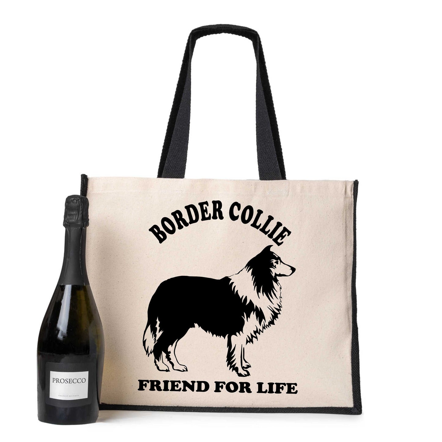 Border Collie Tote Bag Dog Lovers Birthday Gift Ladies Canvas Shopper