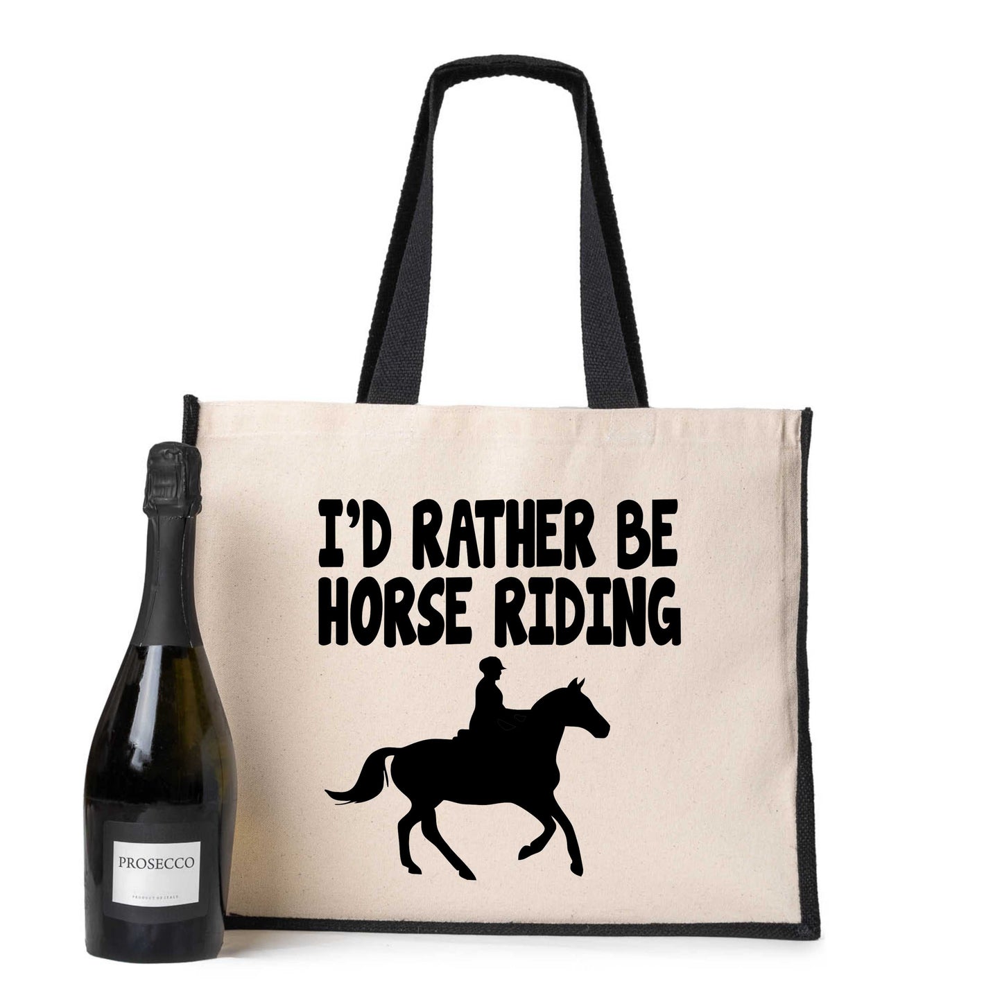 I'd Rather Be Horse Riding Tote Bag Horse Lovers Gift Ladies Canvas Shopper