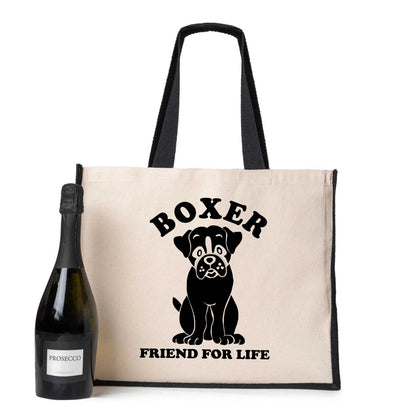 Boxer Tote Bag Dog Lovers Birthday Gift Ladies Canvas Shopper
