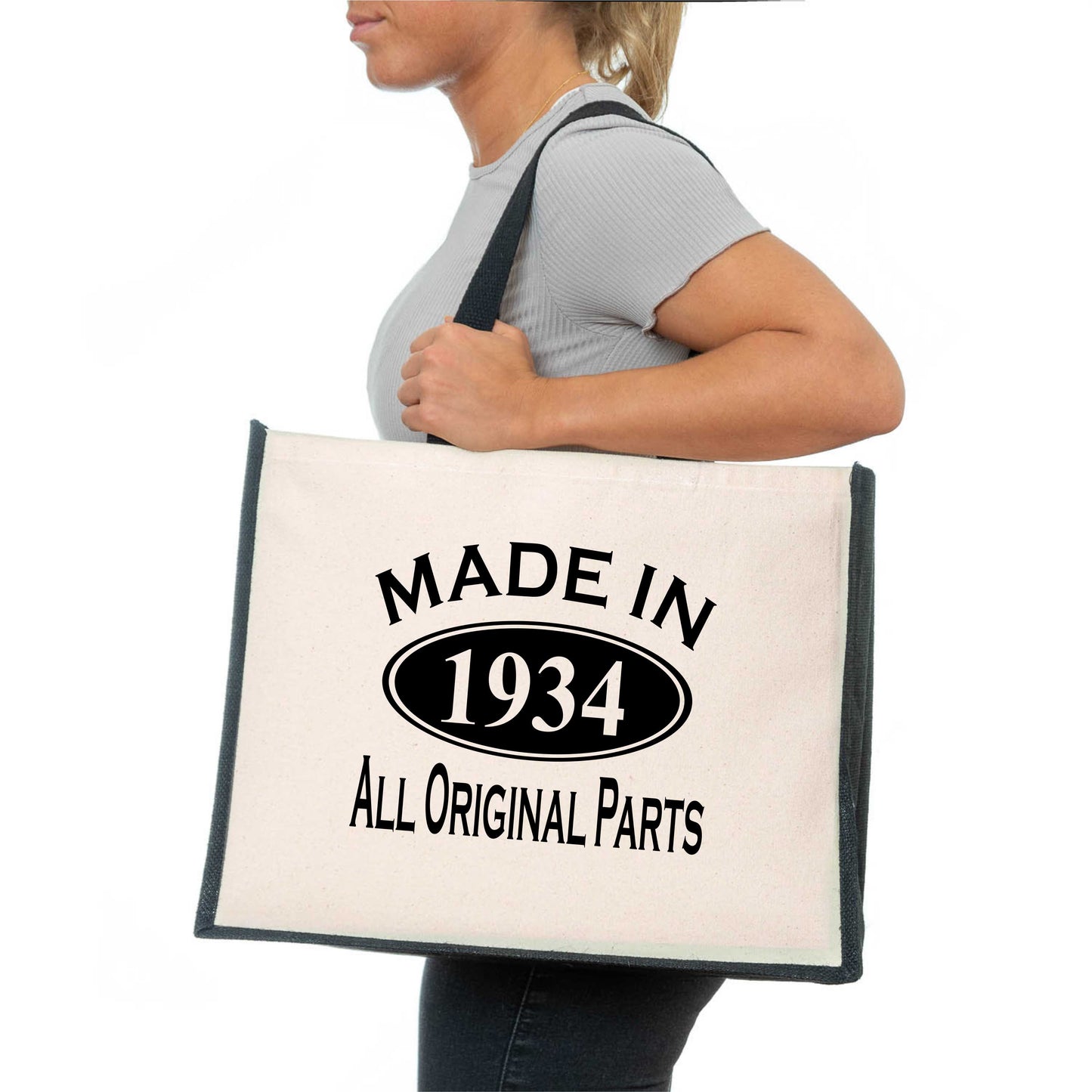 Made In 1934 Tote Bag 90th Birthday Gift Age 90 Ladies Canvas Shopper