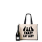 Crazy Cat Lady Tote Bag Cat Lovers Gift Ladies Canvas Shopper
