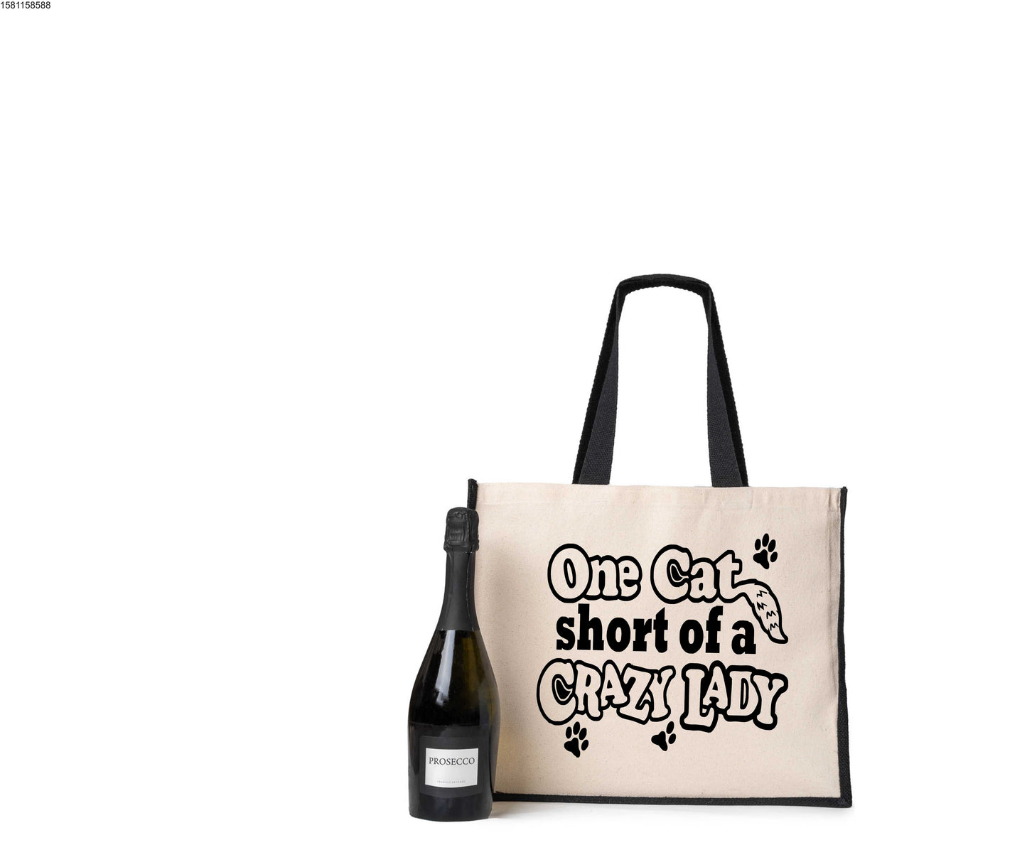 One Cat Short Tote Bag Cat Lovers Gift Ladies Canvas Shopper