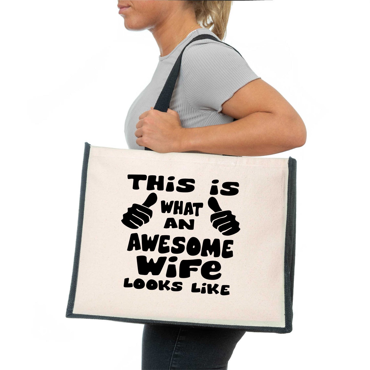 This Is What Awesome Wife Looks Like Tote Bag Mother's Day Ladies Canvas Shopper