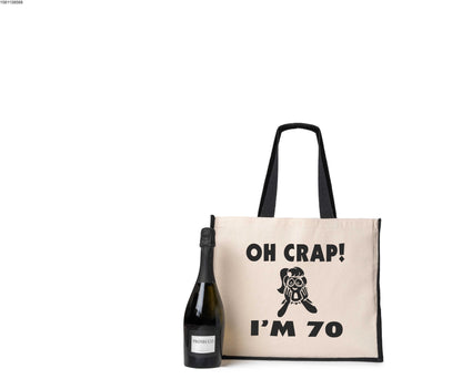 Oh Crap I'm 70 Tote Bag 70th Birthday Ladies Canvas Shopper
