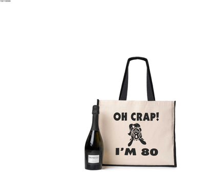 Oh Crap I'm 80 Tote Bag 80th Birthday Ladies Canvas Shopper