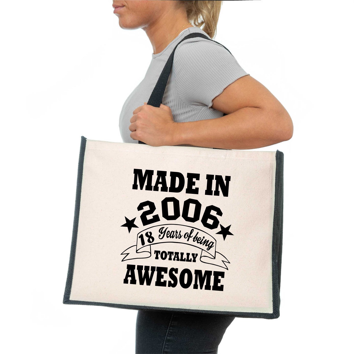 18th Birthday Made In 2006 Tote Bag Age 18 Birthday Ladies Canvas Shopper