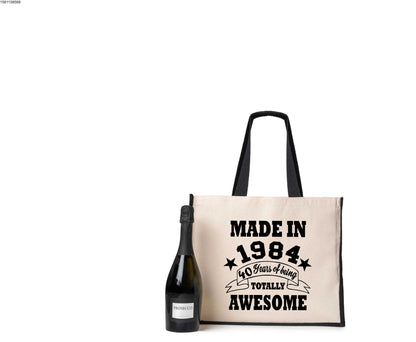 40th Birthday Made In 1984 Tote Bag Age 40 Birthday Ladies Canvas Shopper