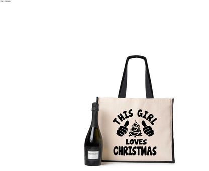 This Girl Loves Christmas Tote Bag Birthday Ladies Canvas Shopper