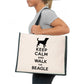 Keep Calm & Walk The Beagle Tote Bag Dog Lovers Ladies Canvas Shopper