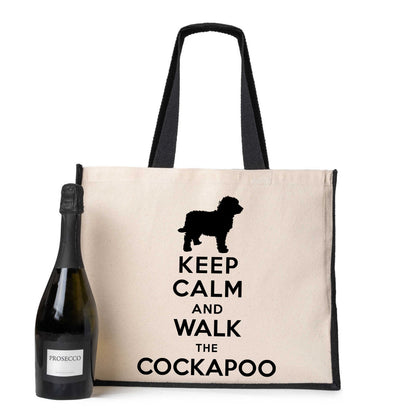 Keep Calm & Walk The Cockapoo Tote Bag Dog Lovers Ladies Canvas Shopper