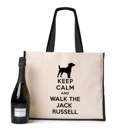 Keep Calm & Walk Jack Russell Tote Bag Dog Lovers Ladies Canvas Shopper