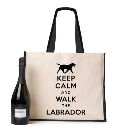 Keep Calm & Walk The Labrador Tote Bag Dog Lovers Ladies Canvas Shopper