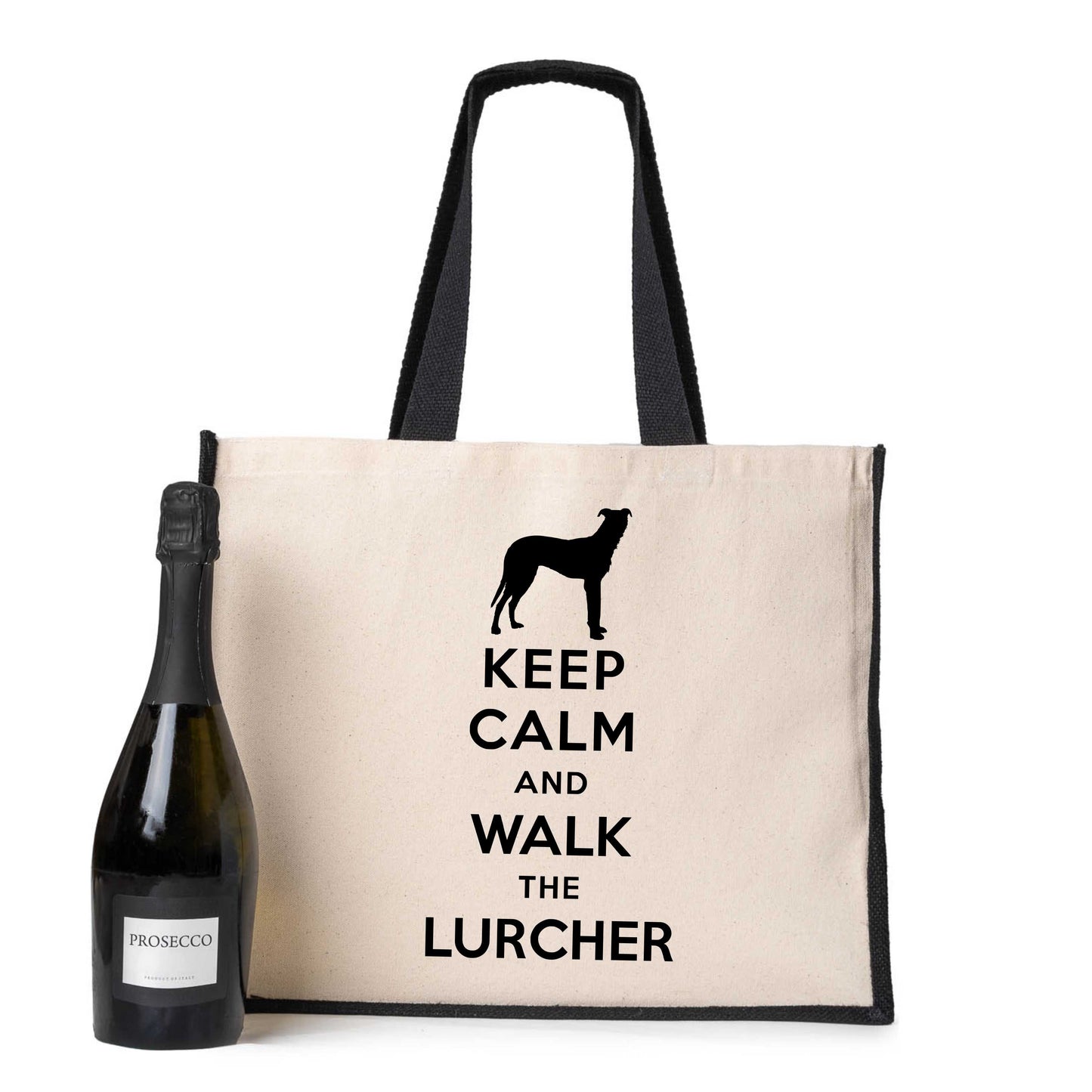 Keep Calm & Walk The Lurcher Tote Bag Dog Lovers Ladies Canvas Shopper