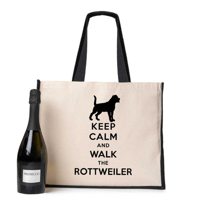 Keep Calm & Walk The Rotweiller Tote Bag Dog Lovers Ladies Canvas Shopper