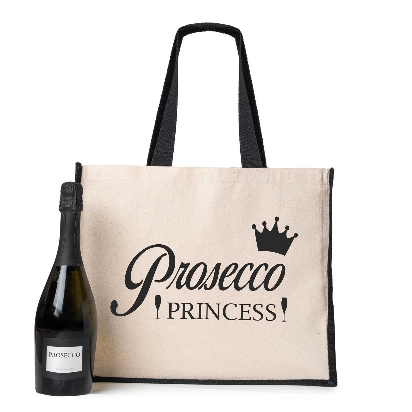 Prosecco Princess Tote Bag Birthday Funny Ladies Canvas Shopper