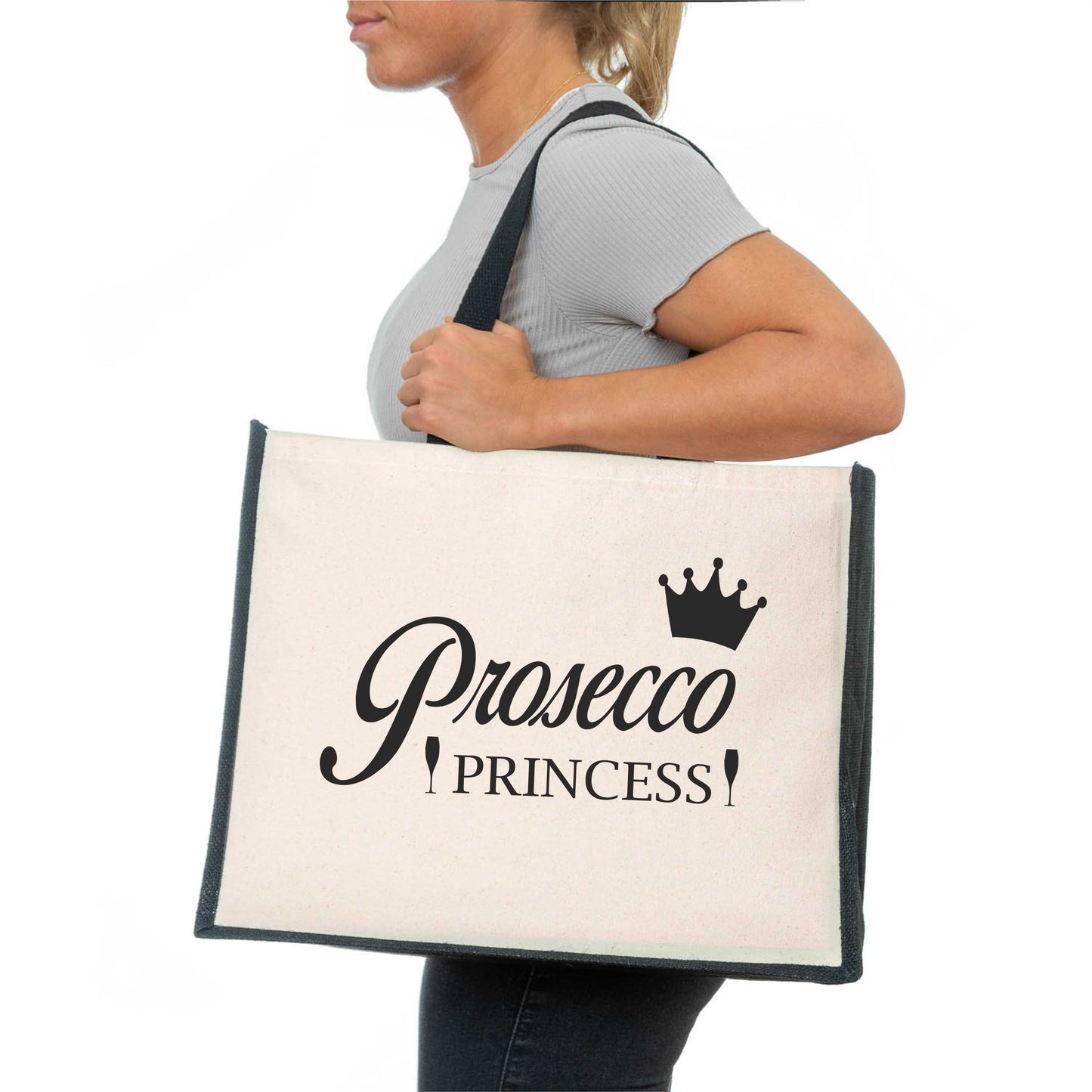 Prosecco Princess Tote Bag Birthday Funny Ladies Canvas Shopper
