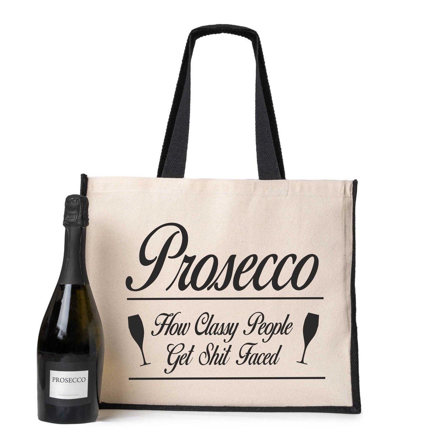 Prosecco Classy People Tote Bag Birthday Ladies Canvas Shopper