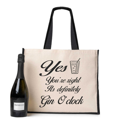 It's Gin 'O' Clock Tote Bag Birthday Funny Ladies Canvas Shopper