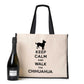 Keep Calm & Walk The Chihuahua Tote Bag Dog Lovers Ladies Canvas Shopper