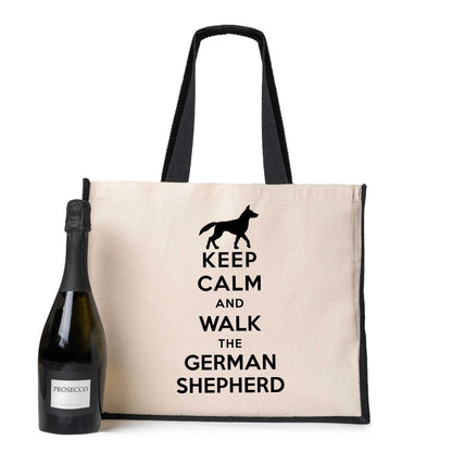 Keep Calm & Walk German Shepherd Tote Bag Dog Lovers Ladies Canvas Shopper