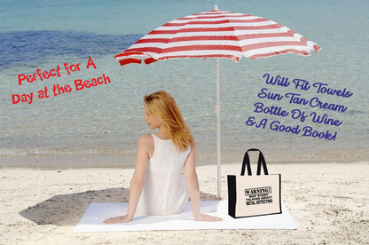 Warning May Talk About Metal Detecting Tote Bag Gift Ladies Canvas Shopper