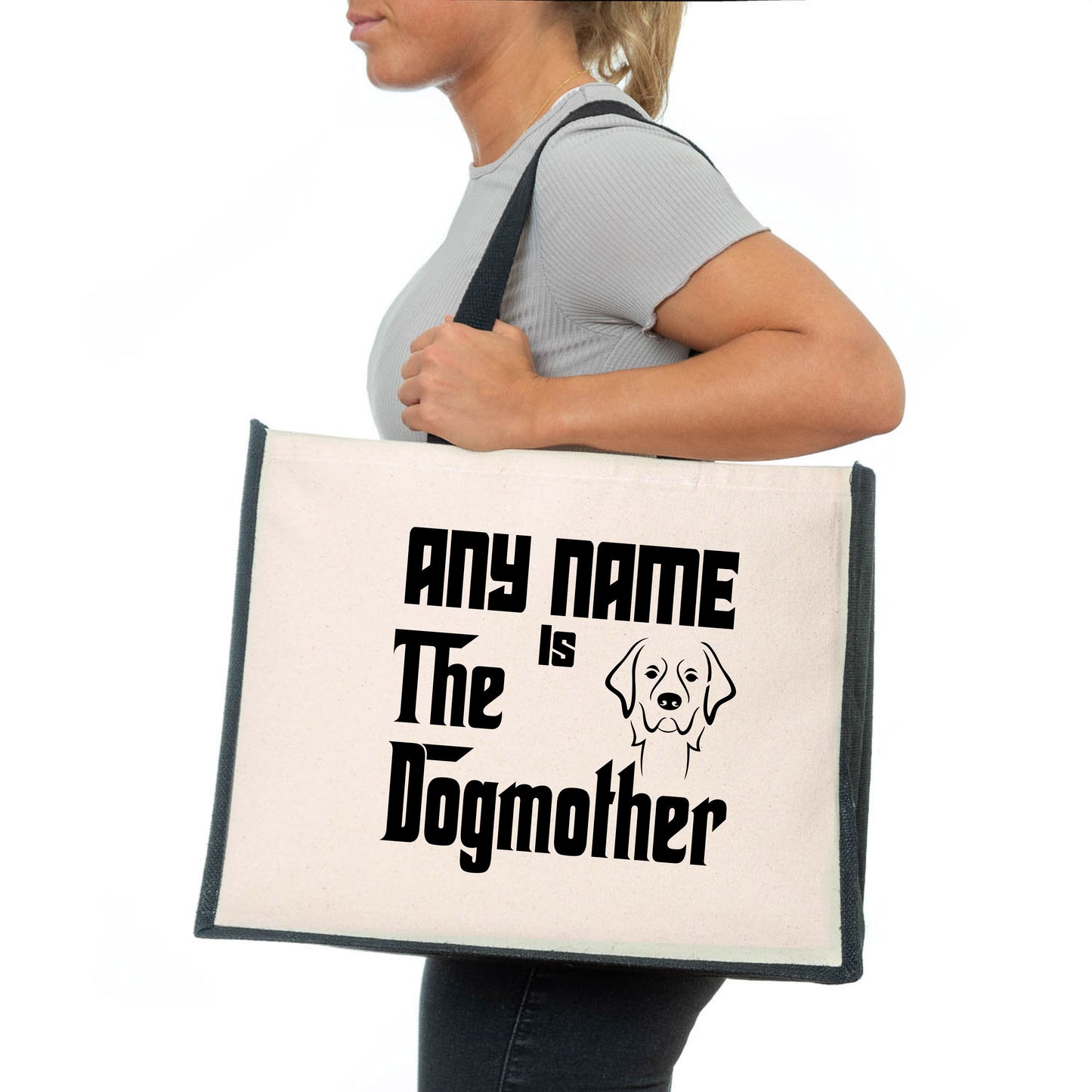 Personalised The Dog Mother Tote Bag Any Name Dog Lovers Ladies Canvas Shopper
