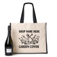 Personalised Garden Centre Tote Bag Company  Business Name Ladies Canvas Shopper