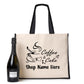 Personalised Coffee Shop Tote Bag Business Company Name Ladies Canvas Shopper