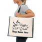 Personalised Coffee Shop Tote Bag Business Company Name Ladies Canvas Shopper