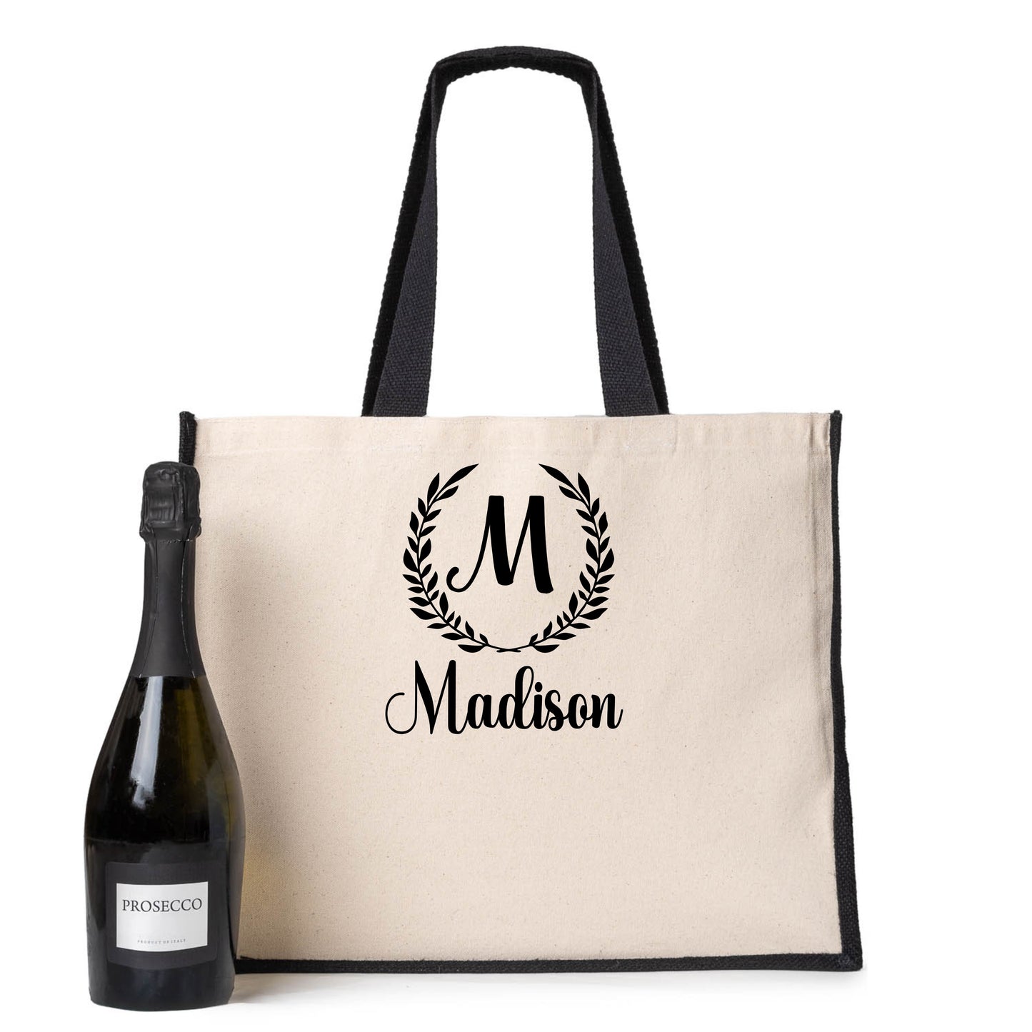 Personalised Tote Bag Beach Wedding Birthday Bridal Name Monogram Shopper