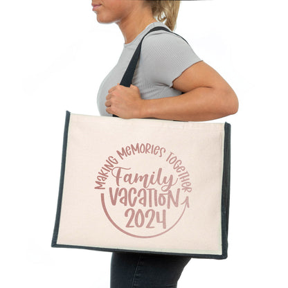 Family Vacation Beach Tote Bag Great For Holiday Travel Ladies Canvas Shopper