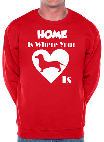 Home Is Where The Daschund Is Dog Lover Unisex Sweatshirt