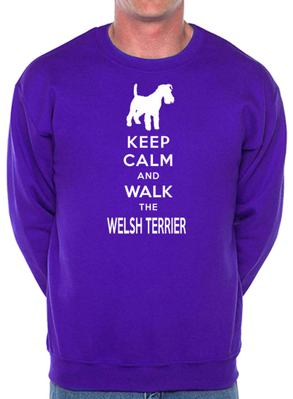 Keep Calm & Walk Welsh Terrier Dog Lover Unisex Sweatshirt