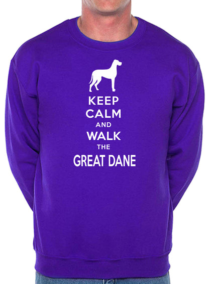 Keep Calm & Walk The Great Dane Dog Lover Unisex Sweatshirt