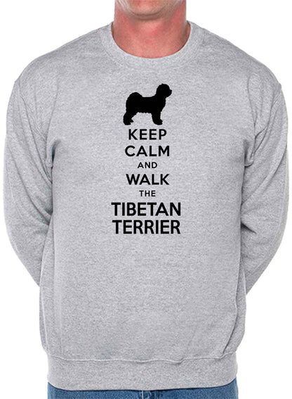 Keep Calm & Walk Tibetan Terrier Dog Lover Unisex Sweatshirt