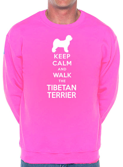 Keep Calm & Walk Tibetan Terrier Dog Lover Unisex Sweatshirt