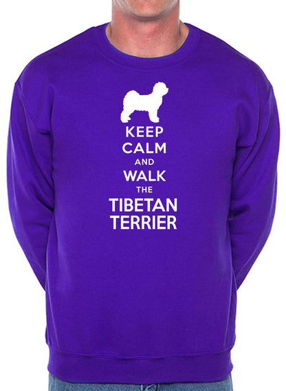 Keep Calm & Walk Tibetan Terrier Dog Lover Unisex Sweatshirt