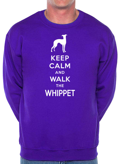 Keep Calm & Walk The Whippet Dog Lover Unisex Sweatshirt