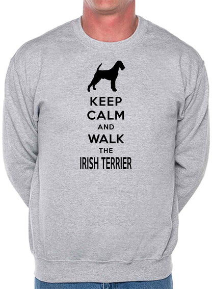 Keep Calm & Walk Irish Terrier Dog Lover Sweatshirt