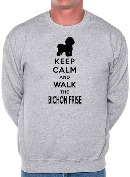 Keep Calm & Walk Bichon Frise Dog Lover Sweatshirt