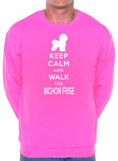 Keep Calm & Walk Bichon Frise Dog Lover Sweatshirt